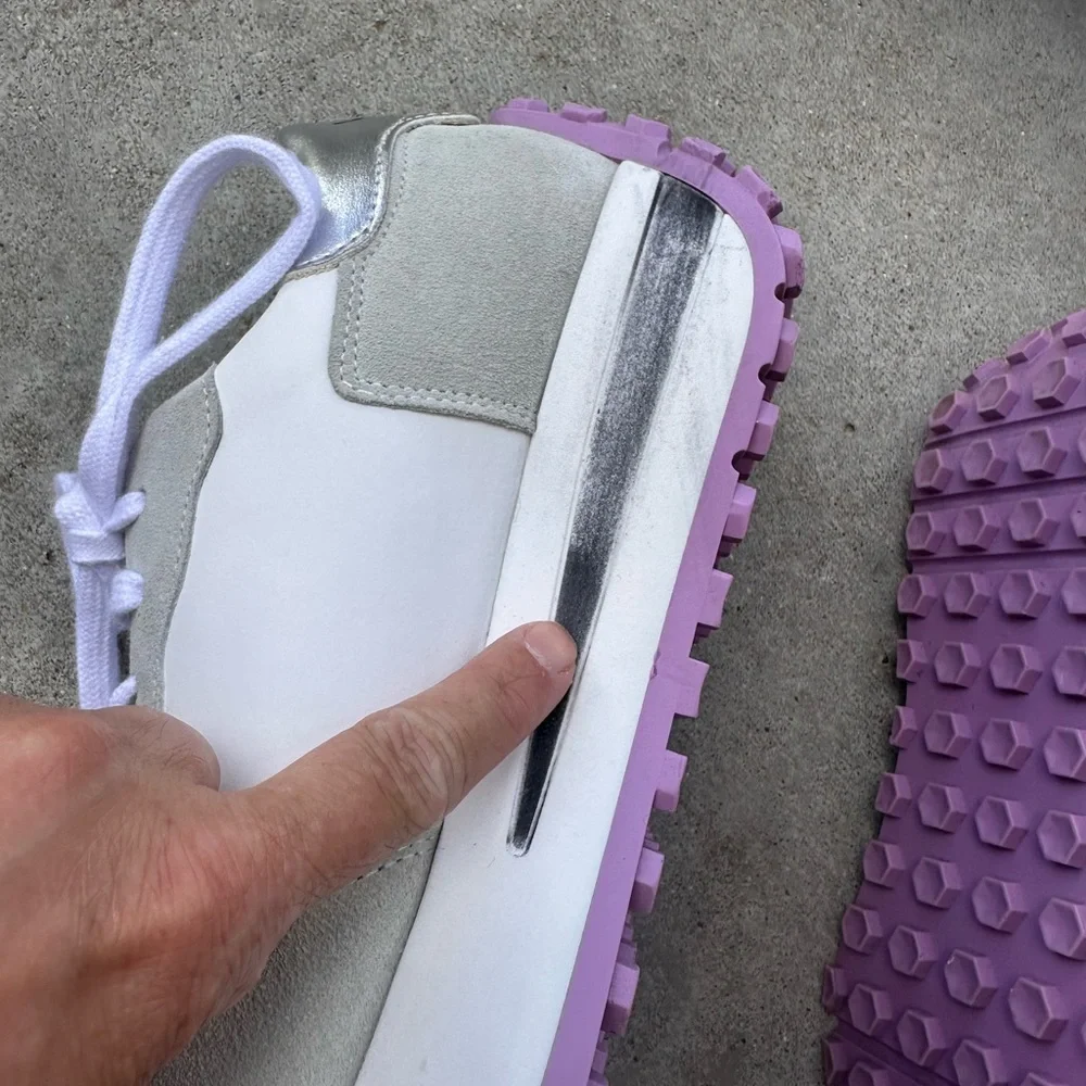 Valentino White and Gray Athletic Sneakers with Retro Design - Picture 6 of 10